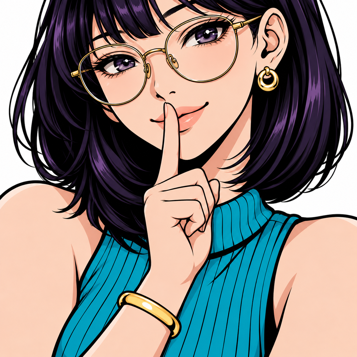 眼鏡とターコイズの服が目印のあざと強美